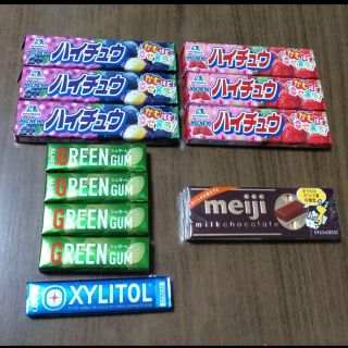 グリーンガム、キシリトールガム、ミルクチョコ、ハイチュウ　○５種１２点セ(菓子/デザート)