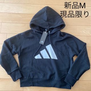 アディダス(adidas)の新品　アディダス　パーカー　トレーナー　スウェット　M ブラック　レディース(パーカー)