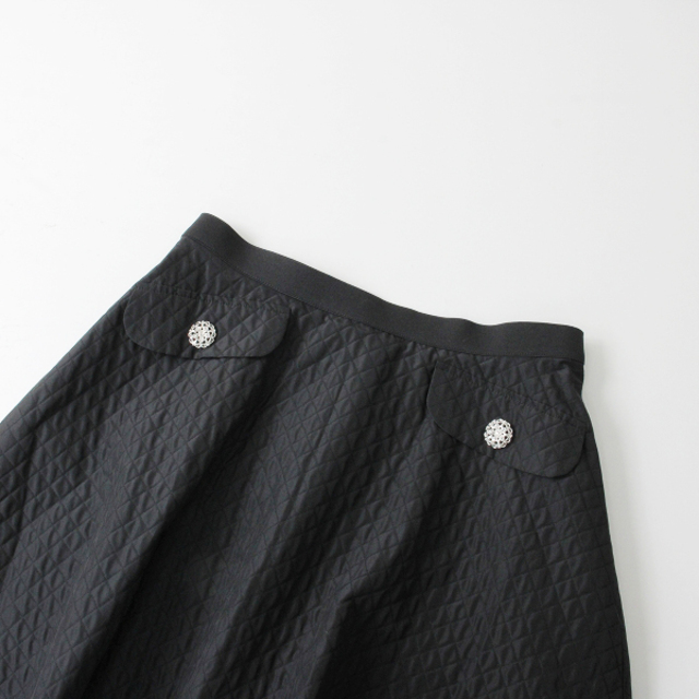 2022AW M'S GRACY エムズグレイシー ボタン装飾 キルティングフレアスカート 40/ブラック 黒 ボトムス【2400013208390】  | フリマアプリ ラクマ