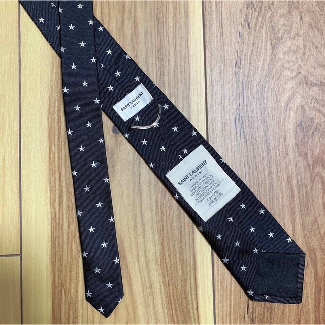 新品SAINT LAURENT PARIS サンローランパリ星柄スキニーネクタイ