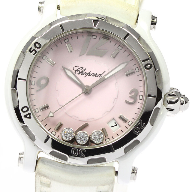 今季ブランド 3Pダイヤ ハッピーセラミック ハッピースポーツ 【Chopard】ショパール - Chopard 300本限定 メンズ_733392 クォーツ ref.8507 腕時計(アナログ)