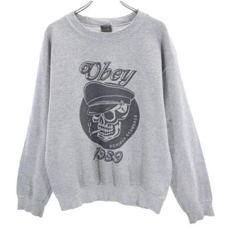 オベイ(OBEY)のオベイ ロゴプリント スウェット 長袖トレーナー S グレー OBEY 裏起毛 メンズ 【中古】  【230218】(その他)