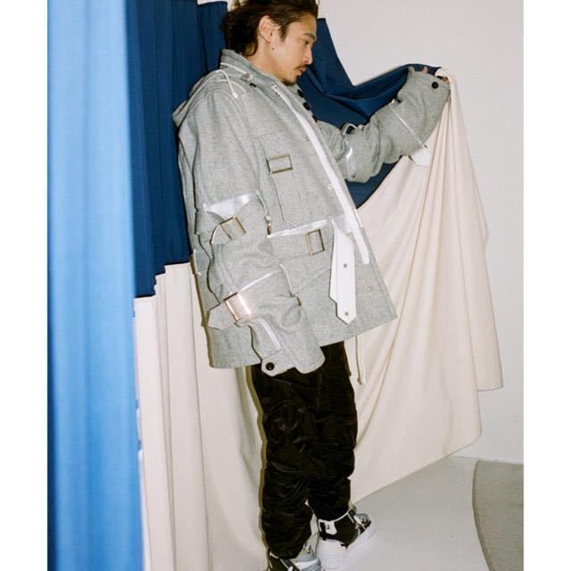 美品19AW sacai サカイ ナイロン イージー パンツ カーキ 806M▲