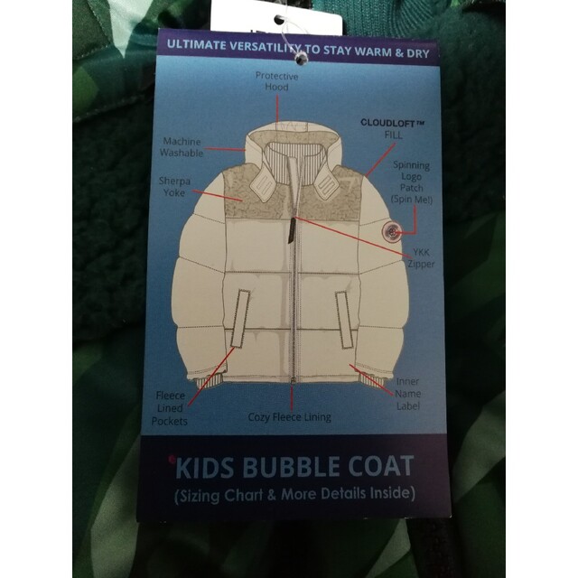 ANDY & EVAN KIDS  BUBBLE  COAT  コート　ダウン緑 キッズ/ベビー/マタニティのキッズ服男の子用(90cm~)(コート)の商品写真