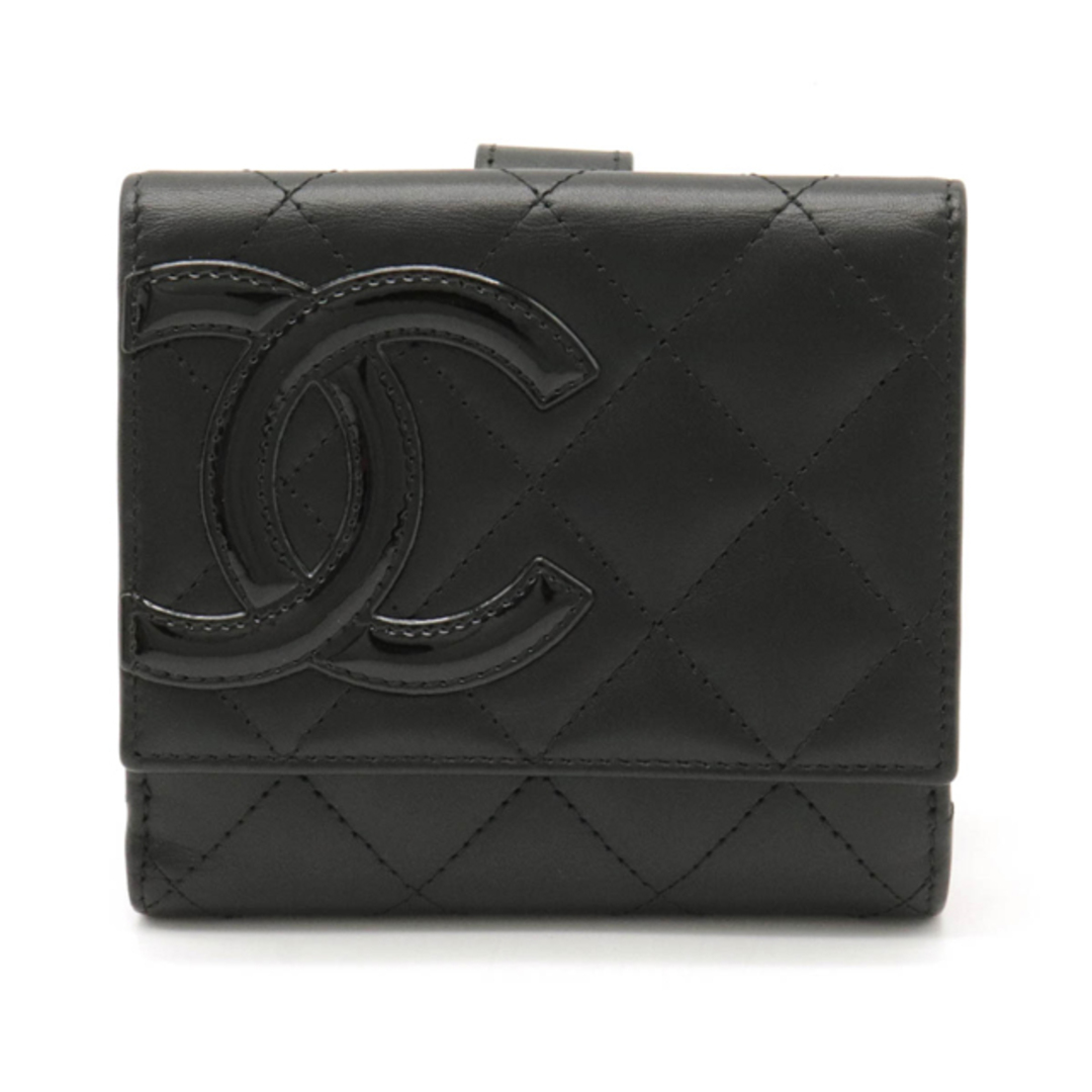 CHANEL カンボン マトラッセ レディース がま口 コンパクトウォレット