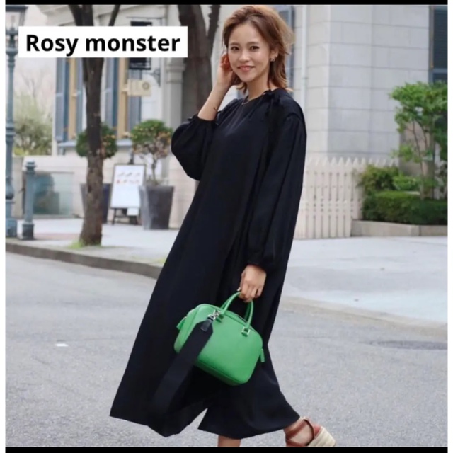 美品　Rosy monster マンダリンワンピース　ブラックロングワンピース/マキシワンピース