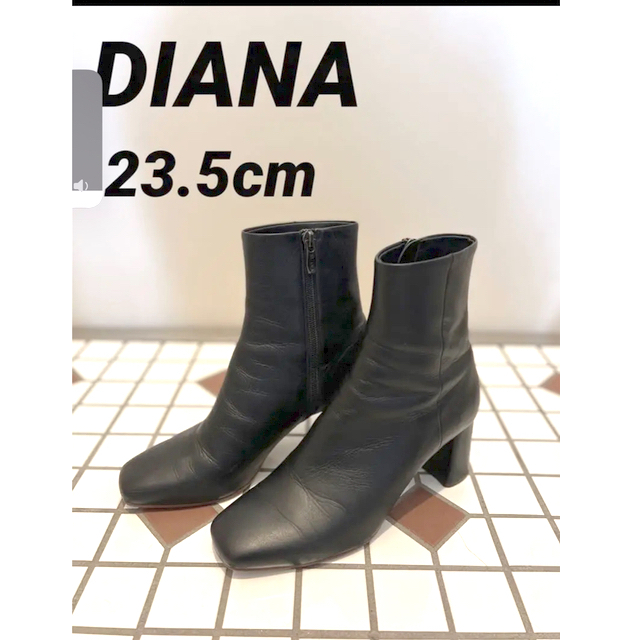 ☆美品☆DIANA  ダイアナ　スクエアトゥショートブーツ235cm