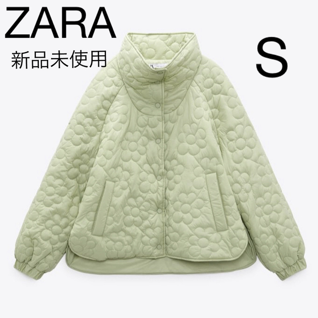 ZARA ザラ　パフジャケット　ハイネックジャケット　花柄　フラワー