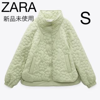 ザラ(ZARA)のZARA ザラ　パフジャケット　ハイネックジャケット　花柄　フラワー(ダウンジャケット)