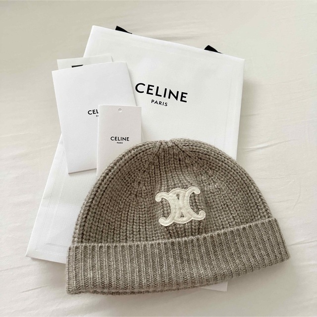 celine - CELINE  トリオンフ刺繍入り　ニット帽