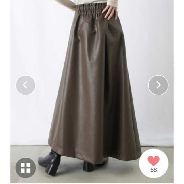 LUCA(ルカ)のルカ⭐️フェイクレザーロングギャザータックスカート新品タグ付き レディースのスカート(ロングスカート)の商品写真