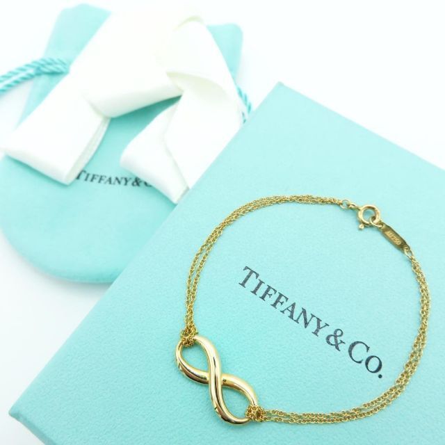 当店在庫してます！ Tiffany & Co. - 美品 ティファニー イエローゴールド インフィニティ ブレスレット JK13 ブレスレット+バングル