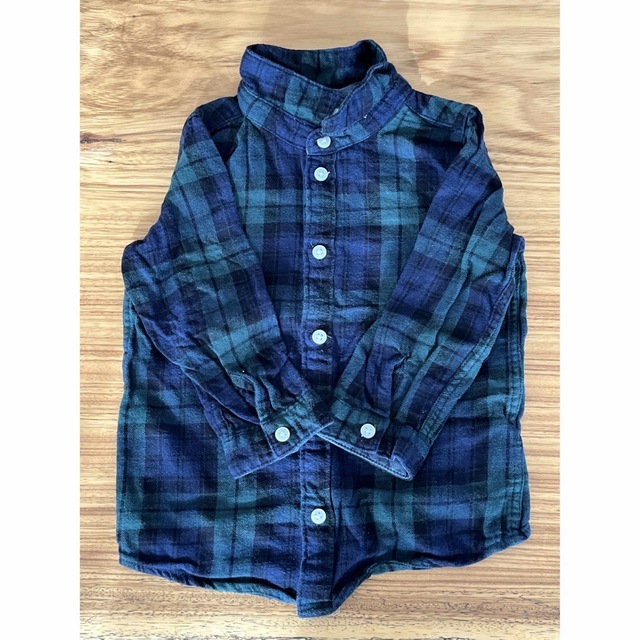 H&H(エイチアンドエイチ)のH&M ベビー チェック ネルシャツ グリーン 80 キッズ/ベビー/マタニティのベビー服(~85cm)(シャツ/カットソー)の商品写真