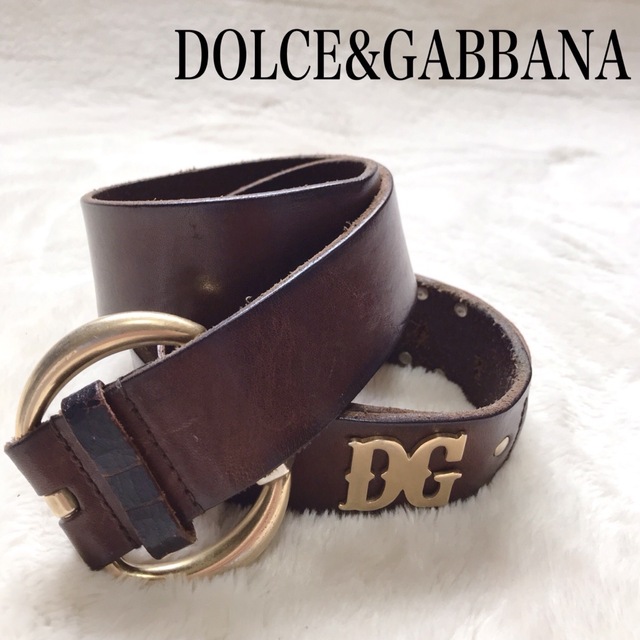 DOLCE&GABBANA(ドルチェアンドガッバーナ)のDOLCE&GABBANA ヴィンテージ ドルガバ  DG金具 ベルト レザー メンズのファッション小物(ベルト)の商品写真