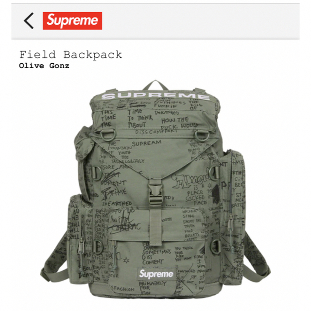 バッグsupreme Field Backpack