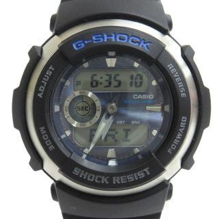 ジーショック(G-SHOCK)のカシオジーショック 腕時計 アナデジ クォーツ G-300-3AJF ブラック(腕時計(アナログ))