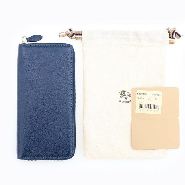 IL BISONTE - イルビゾンテ 財布 長財布 ラウンドファスナー ネイビー