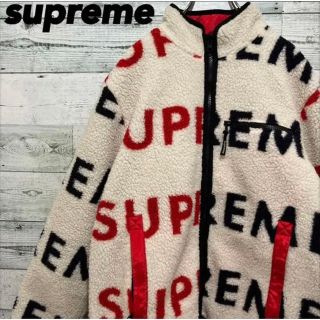 シュプリーム(Supreme)の即完売モデルシュプリームビックロゴリバーシブルフリース 希少(ブルゾン)