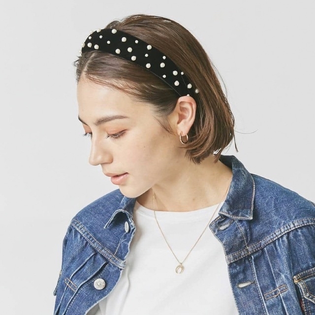 CA4LA(カシラ)のChapeau d’O ベルベットパールカチューシャ☆28日迄お値下げ中 レディースのヘアアクセサリー(カチューシャ)の商品写真