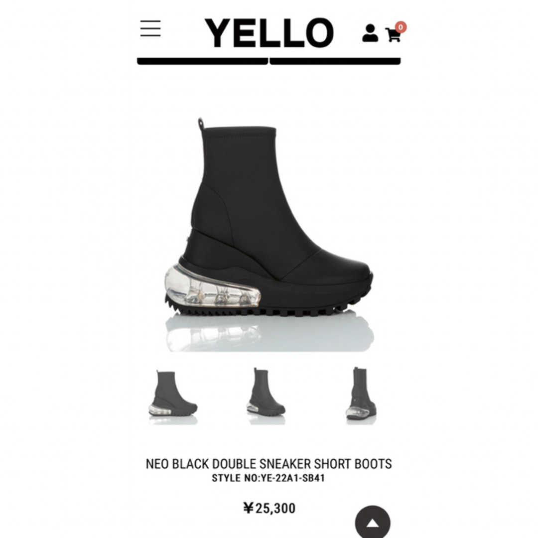 Yellow boots - EO BLACK DOUBLE SNEAKER SHORT BOOTSの通販 by