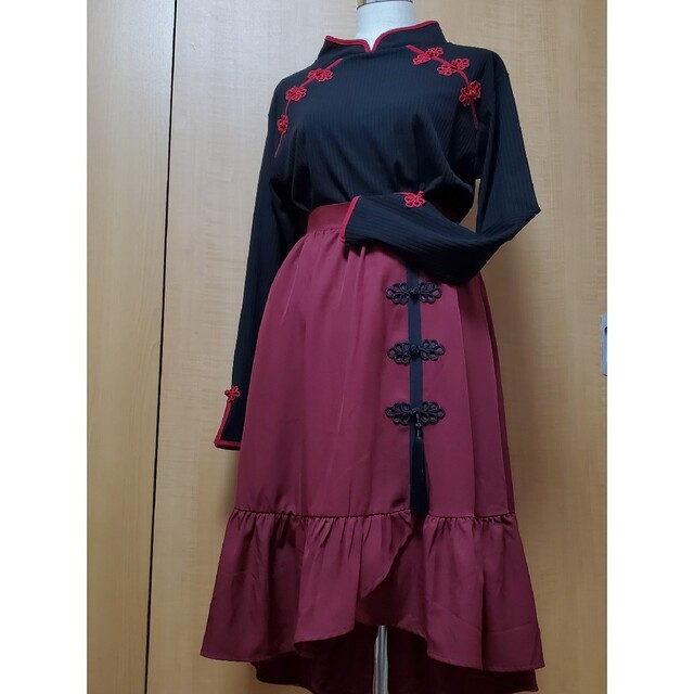 axes femme(アクシーズファム)のaxes femme チャイナ服 中華 可愛い ロリータ チャイナ スカート 赤 レディースのレディース その他(セット/コーデ)の商品写真