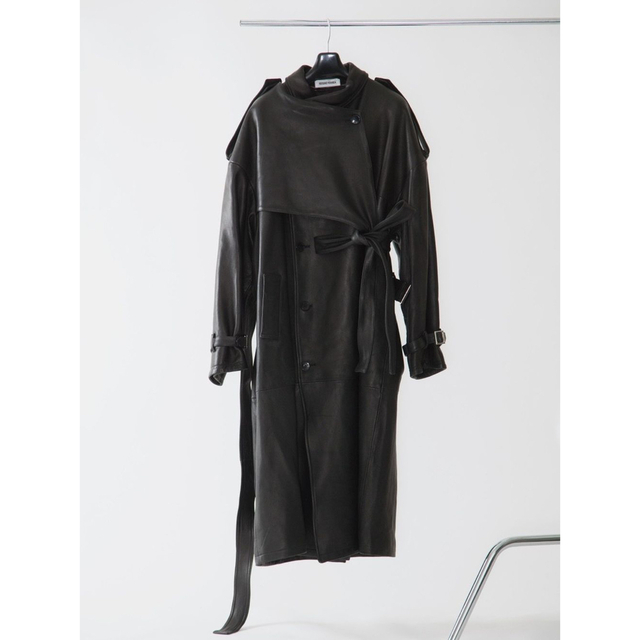 KEISUKEYOSHIDA leather trench coat