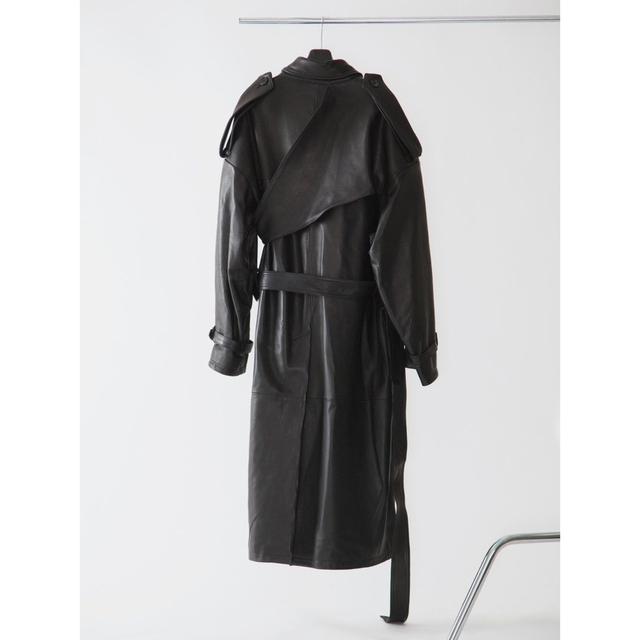 KEISUKEYOSHIDA leather trench coat