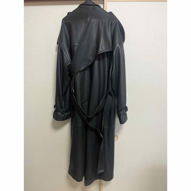 KEISUKEYOSHIDA leather trench coat