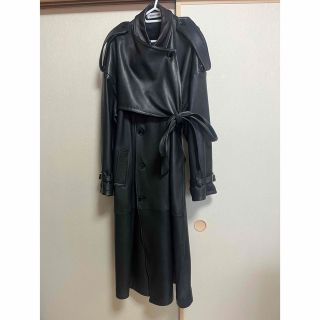 KEISUKEYOSHIDA leather trench coat