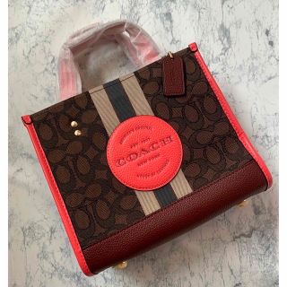 コーチ(COACH)の【未使用】COACH ショルダーバッグ ハンドバッグ ブラウン レッド(ショルダーバッグ)