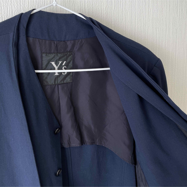 Y's(ワイズ)のY's ノーカラージャケット ネイビー レイヤード メンズのジャケット/アウター(テーラードジャケット)の商品写真