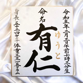 【命名書】色紙（楷書）(命名紙)