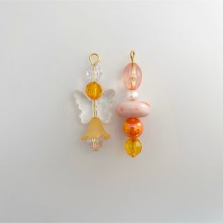 ハンドメイド ピアス イヤリング オタ活 推し活 韓国 オレンジ #A(ピアス)