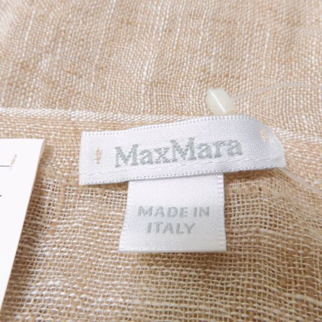 Max Mara(マックスマーラ)の未使用 MAXMARA マックスマーラ ストール 1点 ベージュ リネン他 麻 白タグ ショール 金 ゴールド レディース AU1315A60 レディースのファッション小物(マフラー/ショール)の商品写真