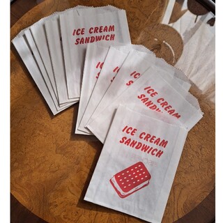 海外マルシェ袋①　アメリカ　アイスクリームサンド　10枚(ラッピング/包装)