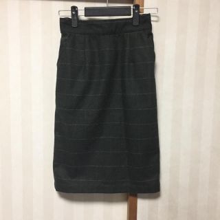 ダブルクローゼット(w closet)の週末値下げ！ ダブルクローゼット タイトスカート チェック モスグリーン(ひざ丈スカート)