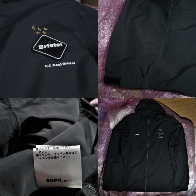NYLON HOODED BLOUSON FCRBナイロンフーデッドブルゾン灰M