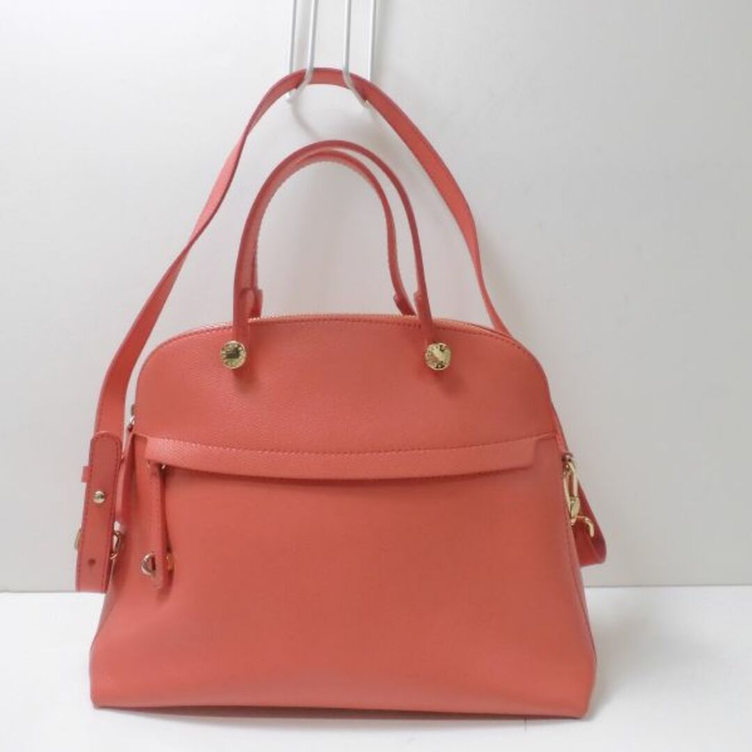 【美品】FURLA ショルダーバッグ　2way パイパー  パープル　M