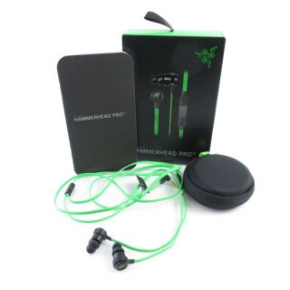 レイザー(LAZER)の美品 RAZER レイザー Hammerhead Pro V2 RZ04-01730100-R3A1 マイク付きゲーミングイヤフォン 1点 ハンマーヘッド イヤホン 密閉型 有線 兼用 HU344C(PC周辺機器)