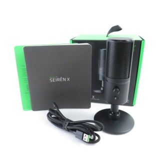 レイザー(LAZER)の美品 RAZER レイザー SEIREN X RZ19-0229 コンデンサーストリーミングマイクロフォン 1点 ブラック 配信 ゲーミング FPS 兼用 HY326C(PC周辺機器)