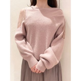 スナイデル(SNIDEL)のSNIDEL♡アシメレースコンビニットプルオーバー(ニット/セーター)