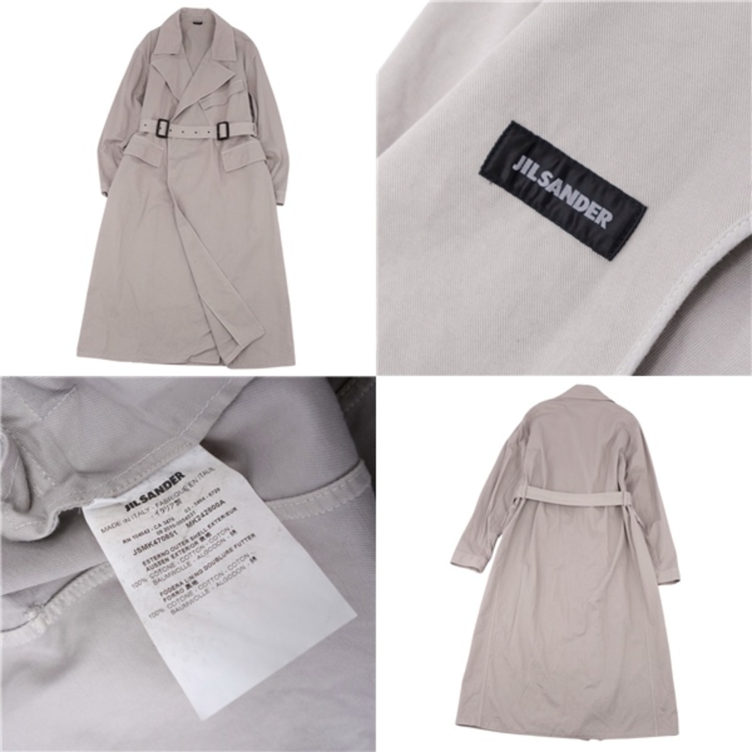 ジルサンダー JIL SANDER 17SS 1stルック コート タイロッケンコート トレンチコート メンズ コットン ロングコート アウター  50(L相当) グレー