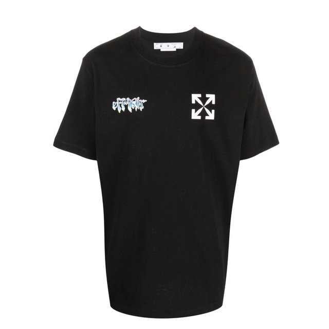 値下げ　オフホワイト OFF-WHITE メンズ Tシャツ 半袖　ブラックTシャツ/カットソー(半袖/袖なし)