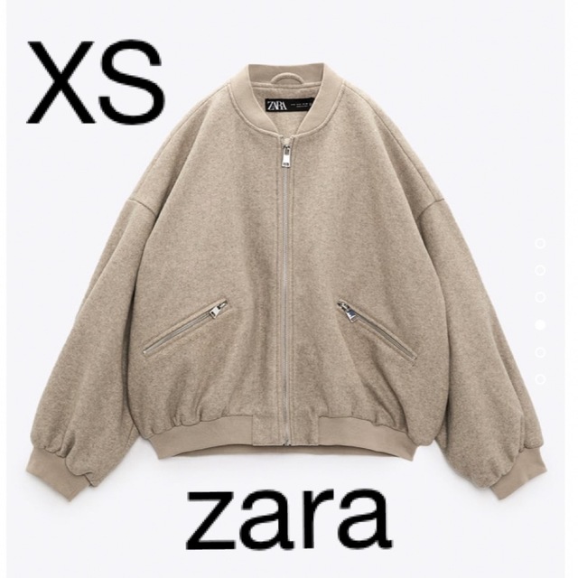ZARA(ザラ)のZARA プラッシュボンバージャケット　XS レディースのジャケット/アウター(ブルゾン)の商品写真