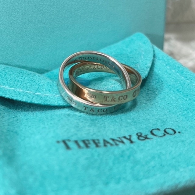 TIFFANY&Co. ティファニー 2連 リングK18 750 SV 925