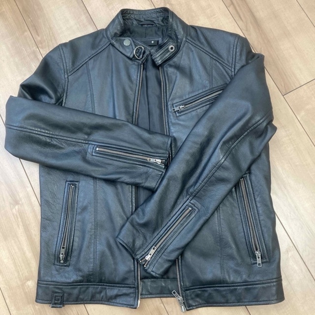 Liugoo Leathers(リューグーレザーズ)の【本革】ライダースジャケット メンズ プレミアムシープレザー SRS07シングル メンズのジャケット/アウター(レザージャケット)の商品写真