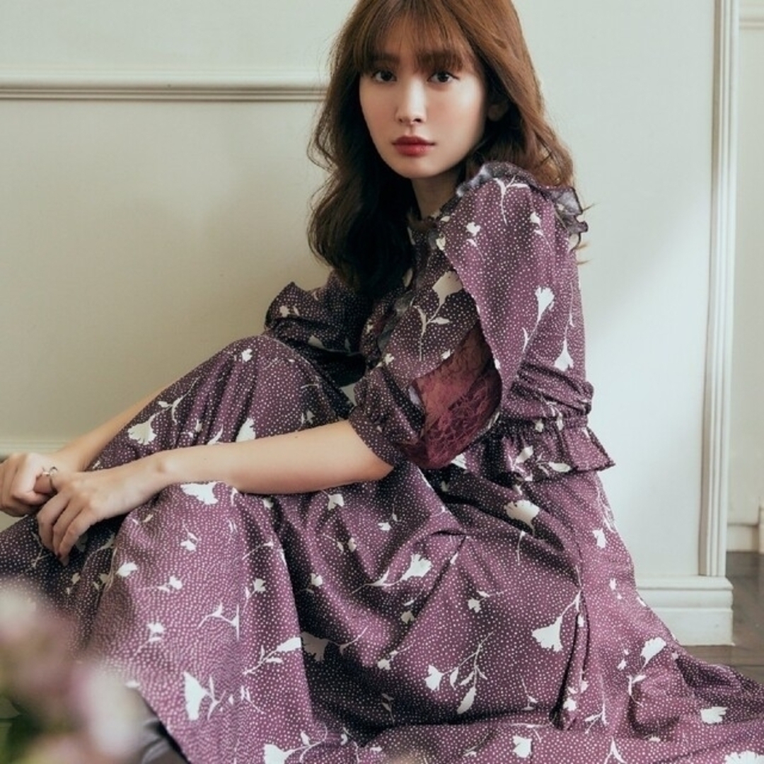 Her lip to(ハーリップトゥ)のAutumn Floral Lace Trimmed Dress レディースのワンピース(ロングワンピース/マキシワンピース)の商品写真