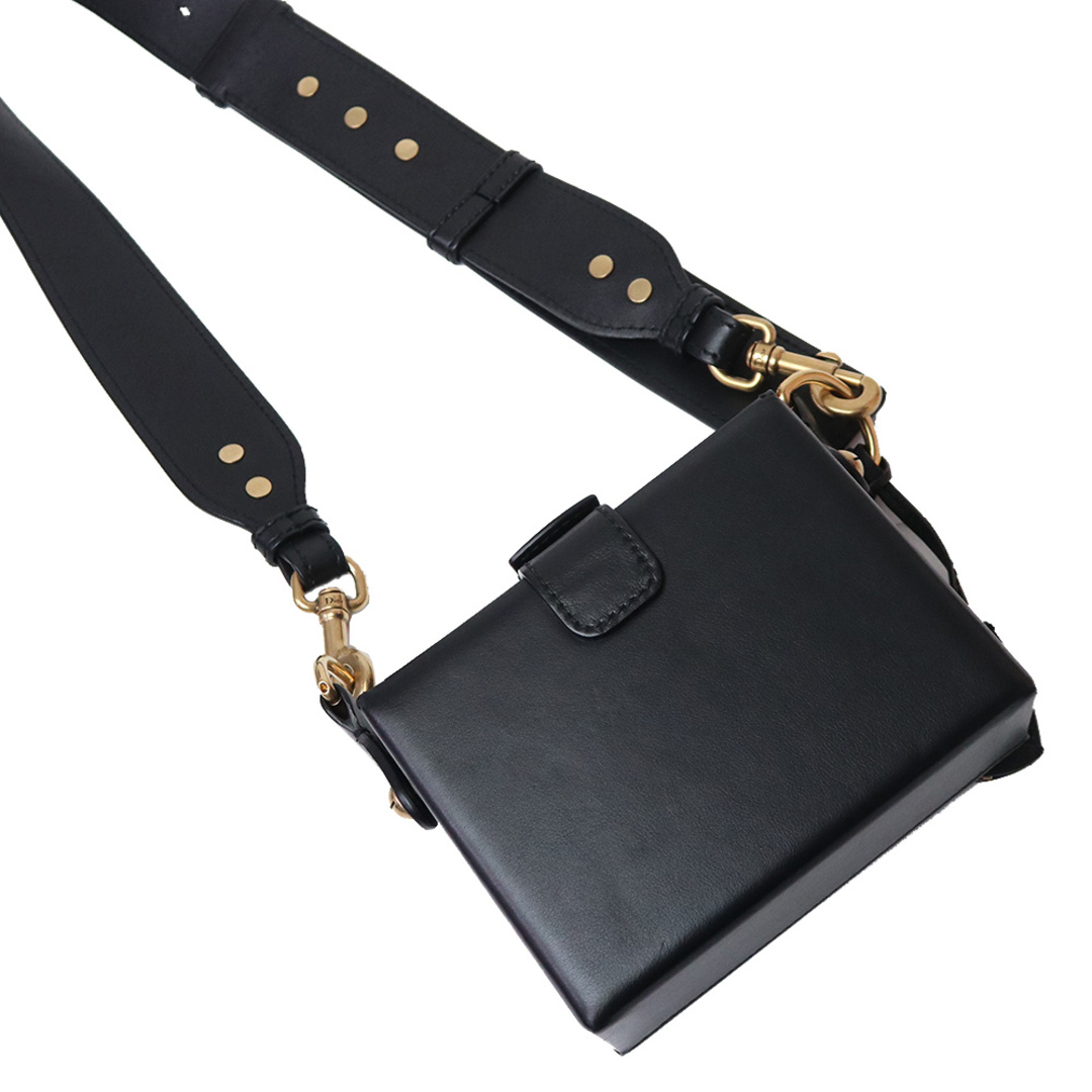 クリスチャンディオール スモールボックス ショルダーバッグ 斜め掛け カーフスキン ブラック 黒 M5800CVWU M900 Christian  Dior（美品）