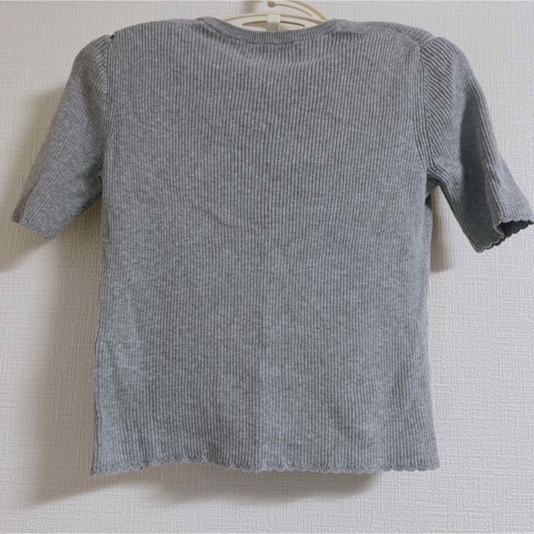 【値下げ】UNIQLO UVカットリブクルーネックニット レディースのトップス(Tシャツ(半袖/袖なし))の商品写真