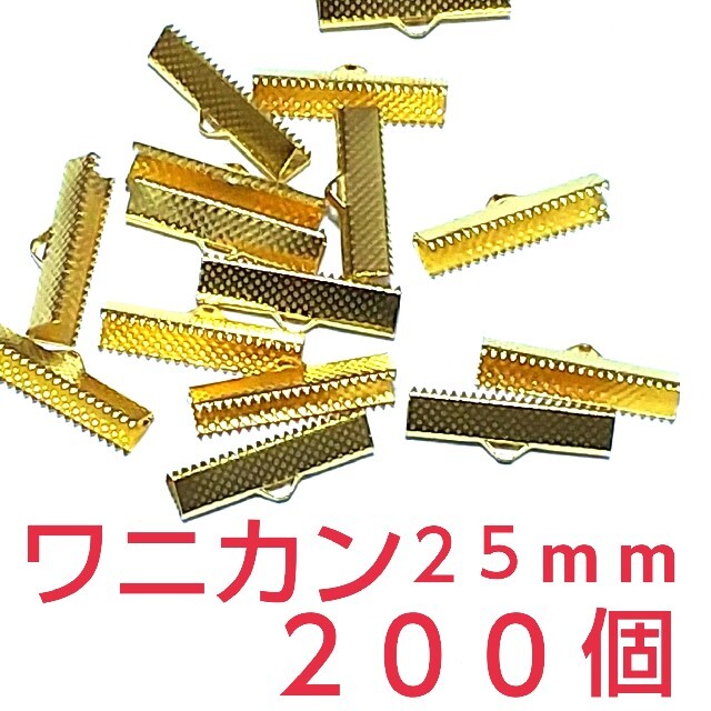 ワニカン　　25mm アイアン製 ゴールドサイズ 8x25mm, 穴：1mm